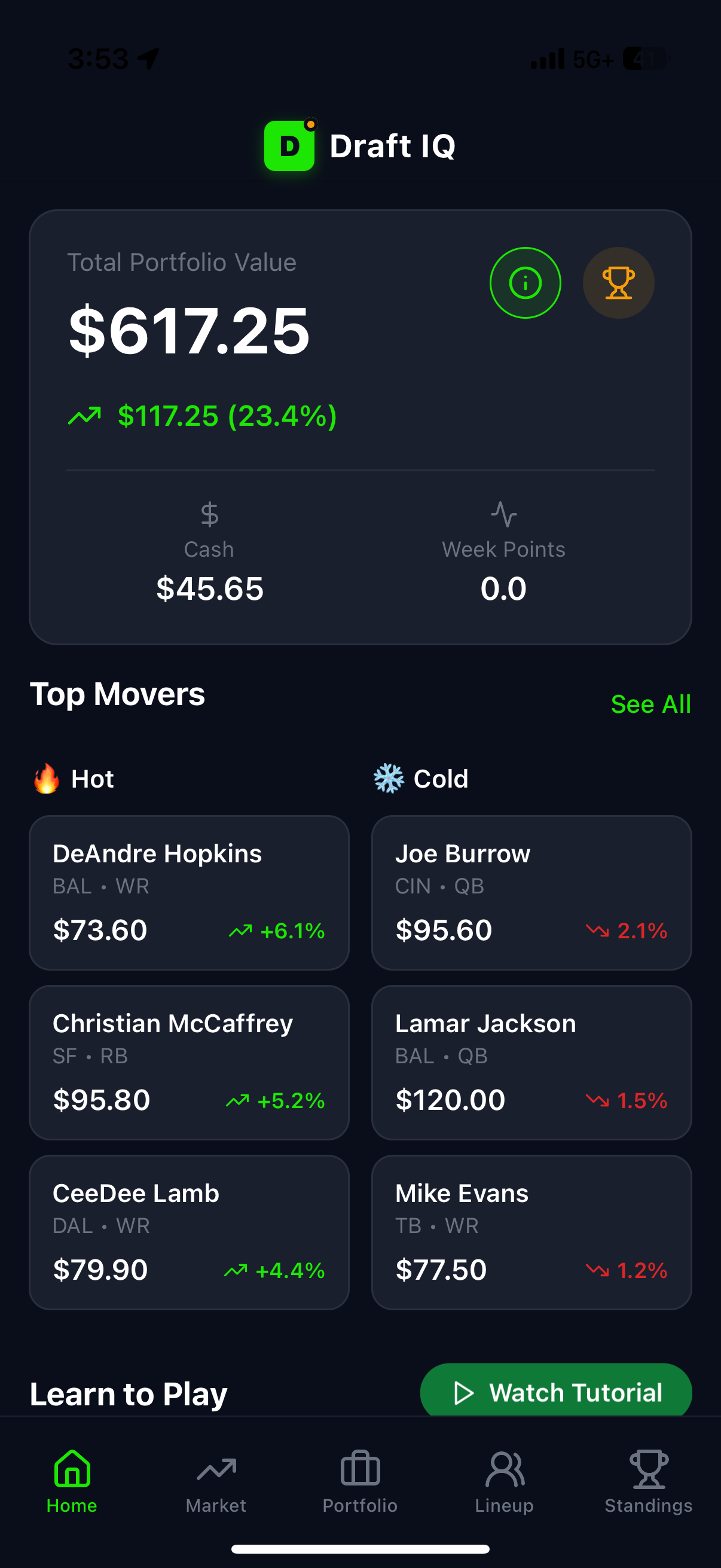 DraftIQ Home Page
